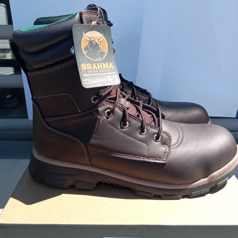 Brahma Koa Men's Steel Toe Work Boots Size 13 Brown Breathable Speed Lacing NWT